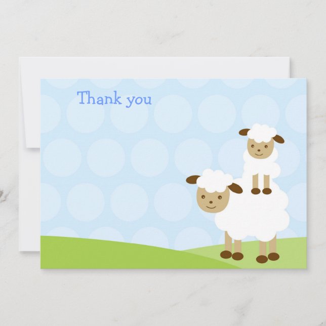 Petites cartes de Merci d'agneau (Devant)