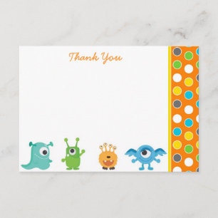 Petites cartes de note de Merci de monstre