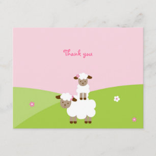 Petites cartes de note douces de Merci d'agneau