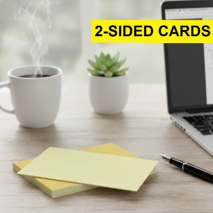 Petites Cartes de Notes en Papier Millimétré Jaune