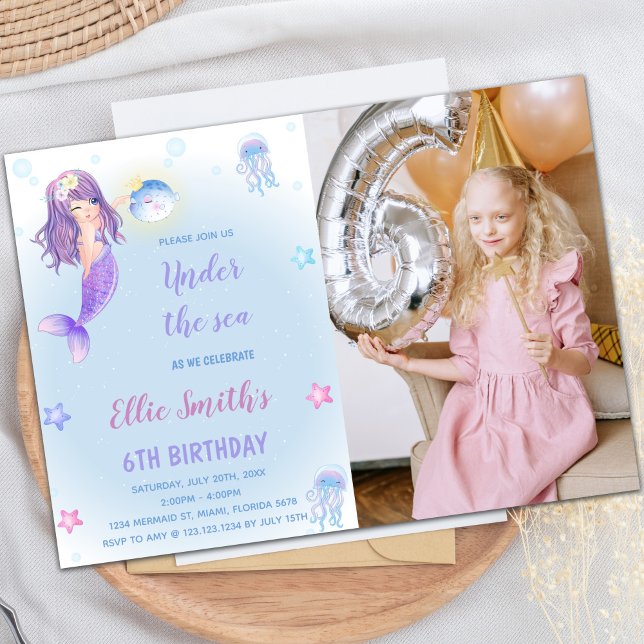 Petites cartes de sirène avec photo (Little Mermaid Cards with photo)