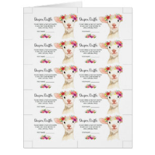 Petites cartes d'une tombola de couche-culotte de