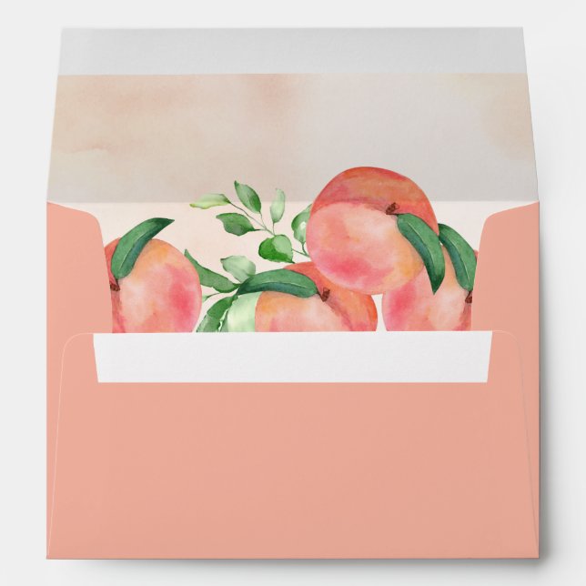 Petites enveloppes de baby shower de pêche douces (Dos (Bas))