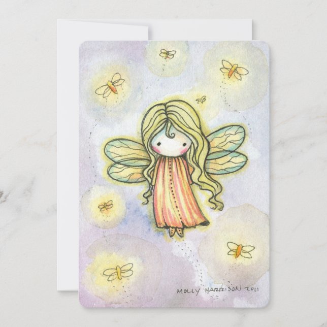 Petites Filles de lucioles Invitation de fête d'an (Devant)