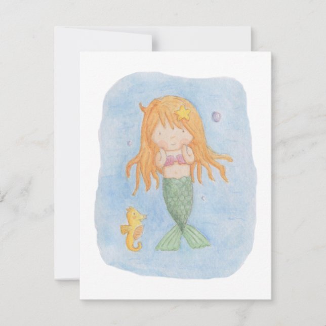 Petites Filles De Sirène Invitations De Fête D'Ann (Devant)