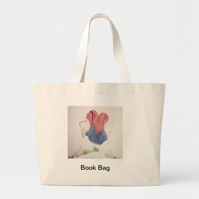 petites filles lisant le sac fourre-tout (Devant)