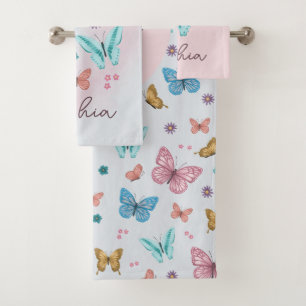 Petites filles papillon mignonne enfants Monogramm