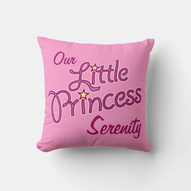 Petites filles star princesse nom et coussin photo (Recto)