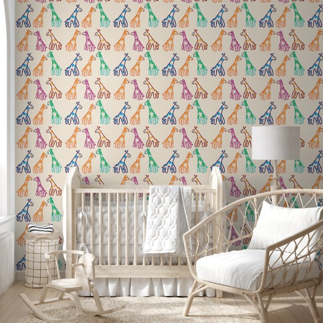 Petites girafes pépinière Papier peint Mur (Enfants)