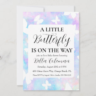 petites invitations à la douche pour bébé papillon