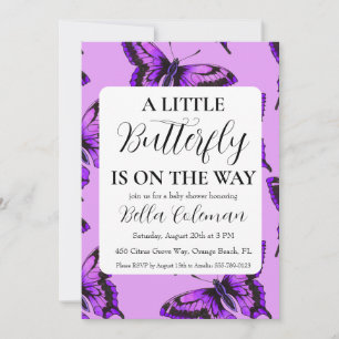 petites invitations à la douche pour bébé papillon