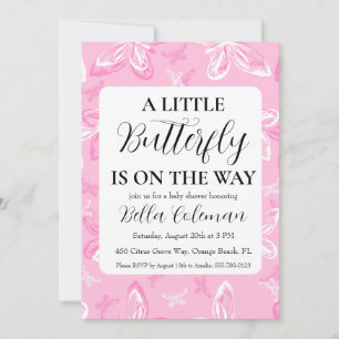 petites invitations à la douche pour bébé papillon