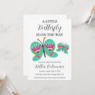 petites invitations à la douche pour bébé papillon