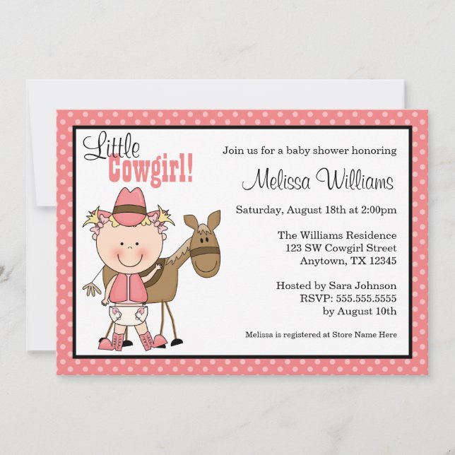 Petites invitations de baby shower de pois de (Devant)
