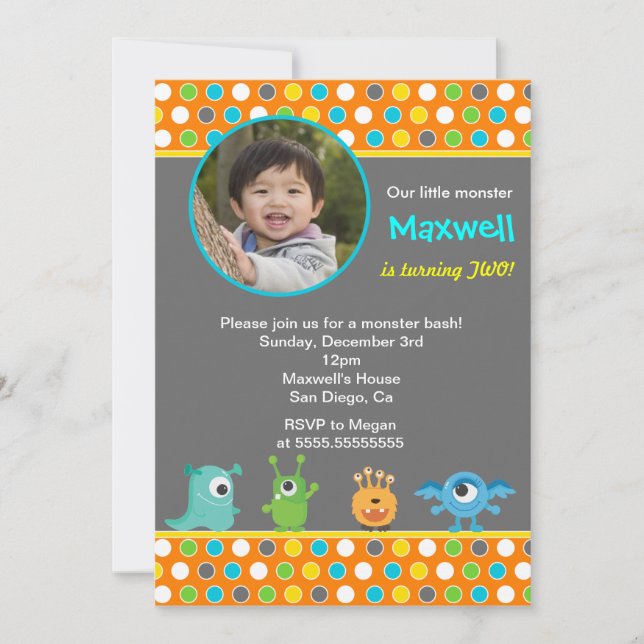 Petites invitations de fête d'anniversaire de (Devant)