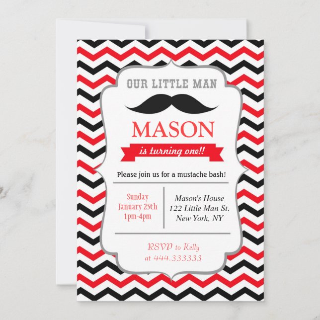 Petites invitations de fête d'anniversaire d'homme (Devant)