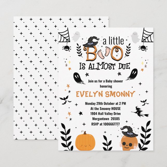 petites invitations de grossesse pour bébé (Devant / Derrière)