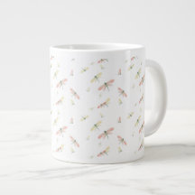 Petites libellules sur blanc Grande Mug 15oz