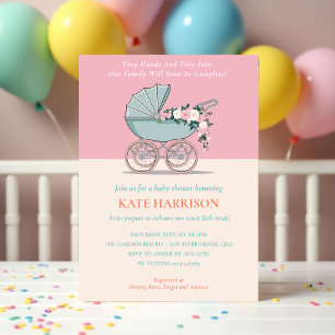 Petites mains et pieds minuscules Invitation bab