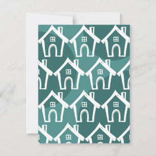 Petites maisons blanches Cercles sarcelle Carte de