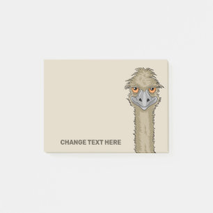 Petites notes post-it Emu texte personnalisé