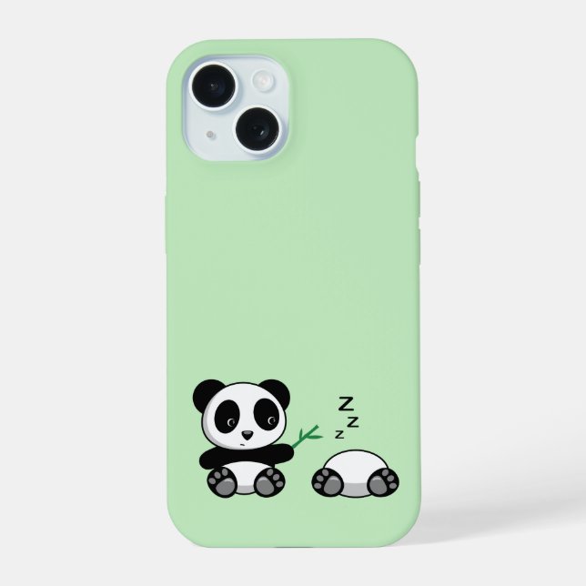 Petites pandas mignonnes sur vert (Verso)