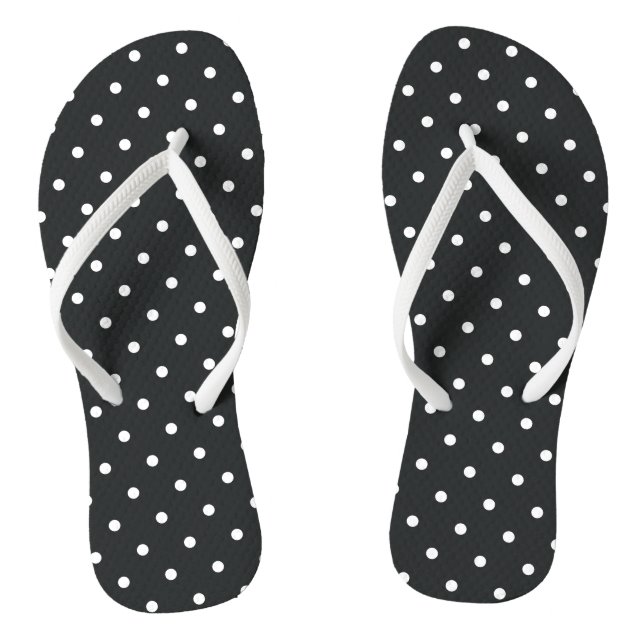Petites tongs noirs noir noir blanc Polka Point (Semelle)