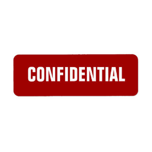 Petits autocollants confidentiels rouges audacieux