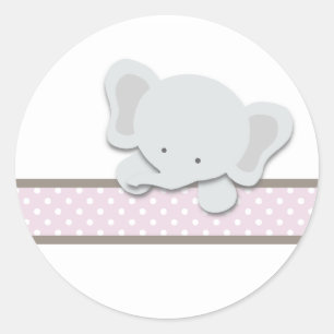 Petits autocollants d'éléphant {rose}