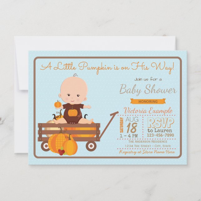 Petits Baby showers Citrouilles Invitation (Devant)
