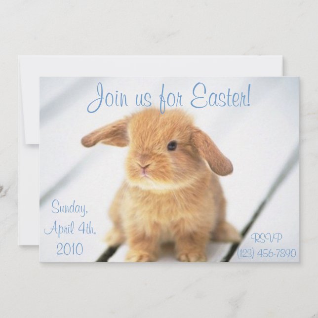 Petits Bébé Bunny Invitations de Pâques (Devant)