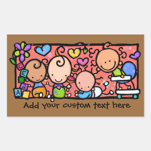 Petits bébés en jeu Autocollant de promo personnal (Devant)