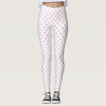 Petits Coeurs Pink White Leggings