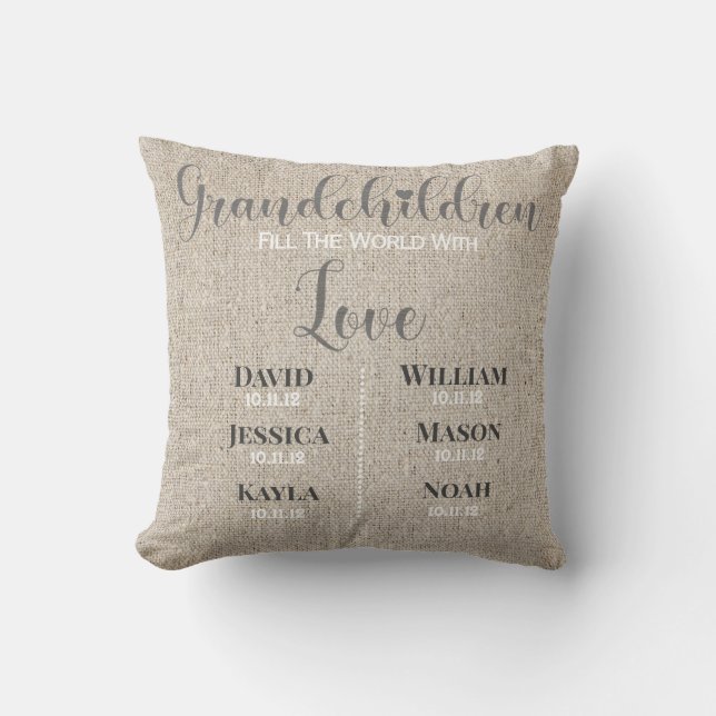 Petits-enfants coussin de lancer personnalisé (Recto)