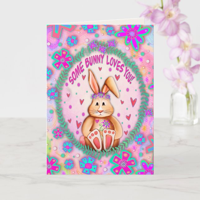 Petits Enfants Un Lapin Vous Aime Carte D'Inspirét (Orchidée)