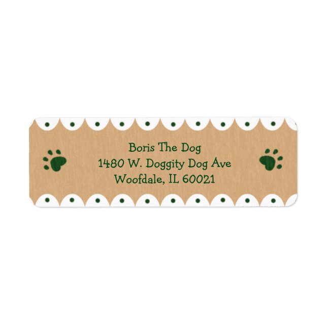 Petits Étiquettes de adresse de Green Paws (Devant)