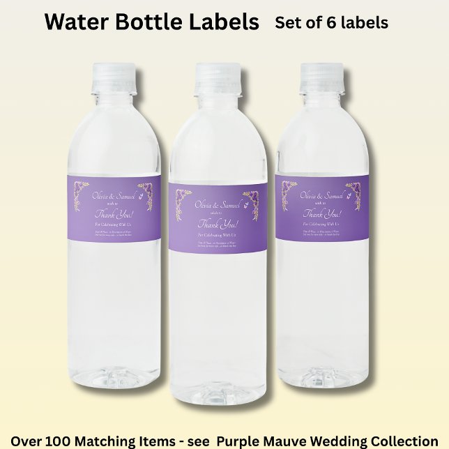Petits Étiquettes De Bouteille, Fleurs Mauves Viol (Créateur téléchargé)