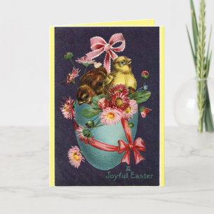 Petits-Filles Pâques En Carte Oeuf