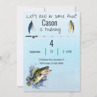 Petits garçons Editable Fishing Party Invitation