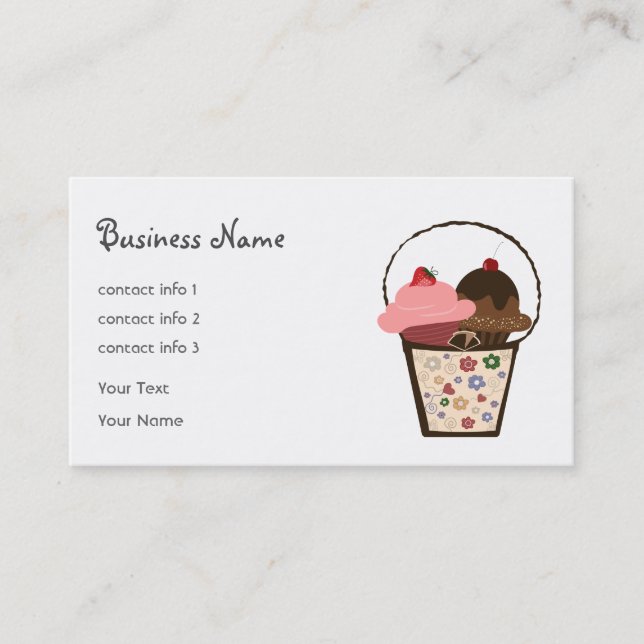 Petits gâteaux dans le carte de visite de panier (Devant)