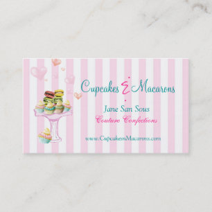 Petits gâteaux et carte de visite de Macarons