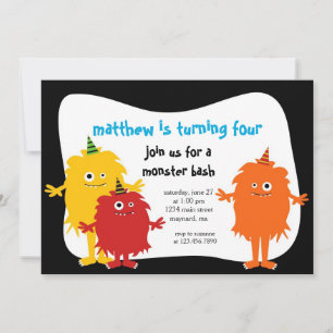 Petits monstres Invitation Anniversaire