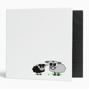 Petits moutons noirs mignons et grand classeur