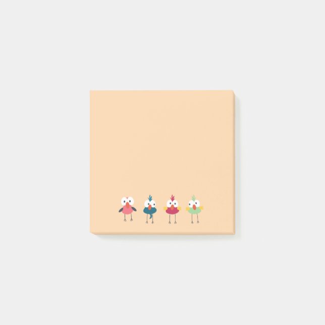 Petits oiseaux Notes Post-it® 7,5 cm x 7,5 cm (Devant)
