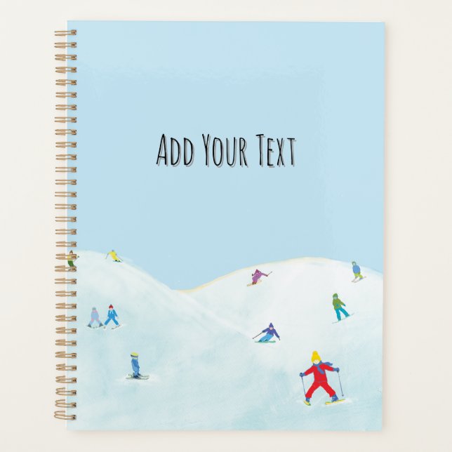 Petits Skieurs Sur Snowy Hill Personnalisé (Devant)