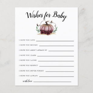 Petits voeux Citrouilles roses pour la carte bébé