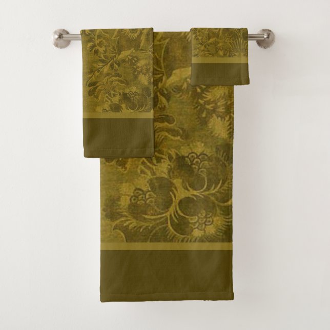 Pétoncle Vert Floral Plumes Damas Bain De Luxe À (En situation)