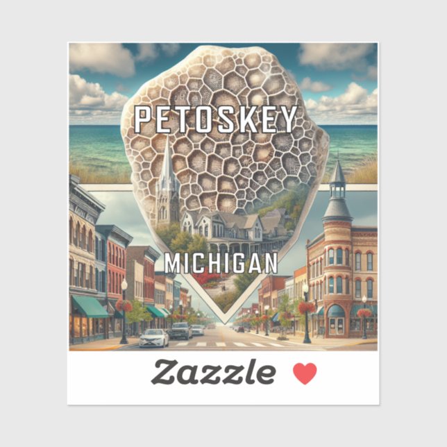 Petoskey Michigan 3 Inch Vinyl Sticker (Sheet)
