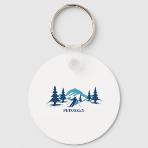 Petoskey Michigan Ski Resort Skiing Skier _1 Keychain