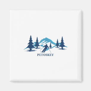 Petoskey Michigan Ski Resort Skiing Skier _1 Magnet